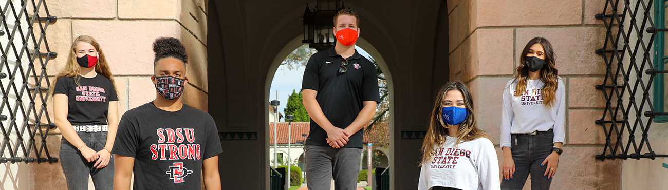 Image of students in San Diego State University gear in the banner spot on the page